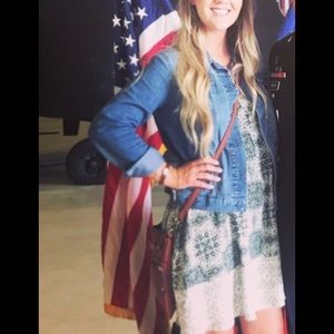 Green & Cream Spaghetti Strap Dress